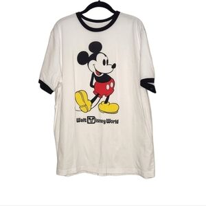 Walt Disney World Mickey Mouse ringer tee white Large